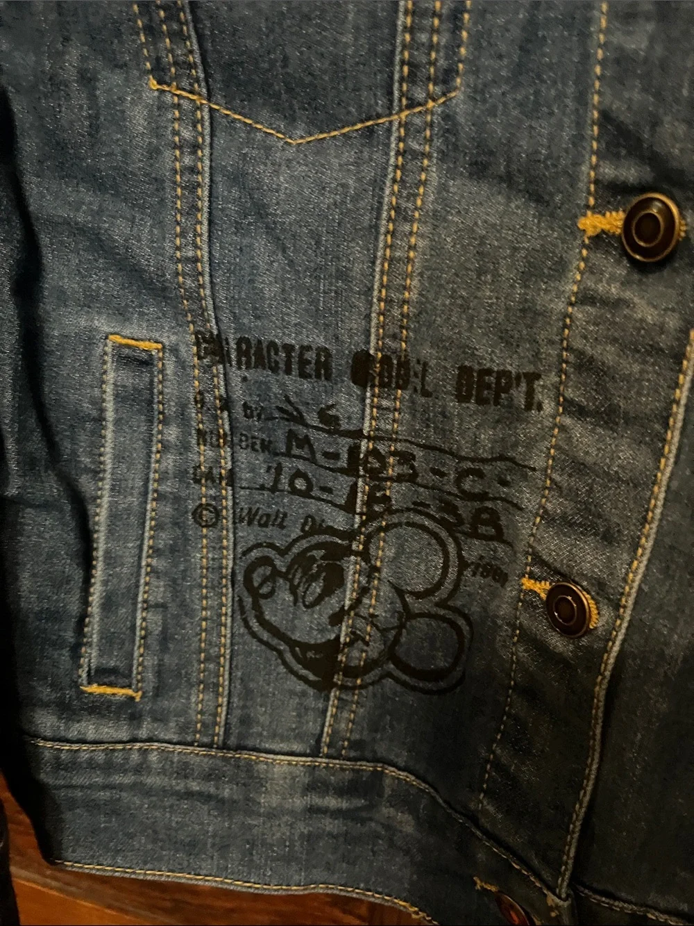Disney Blue Denim Jacket with Subtle Embroidery